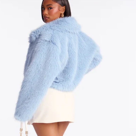 Fashion Nova Light Blue Teddy Jacket - Picture 3 of 5